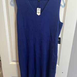 Express Royal Blue Ribbed Knit Dress